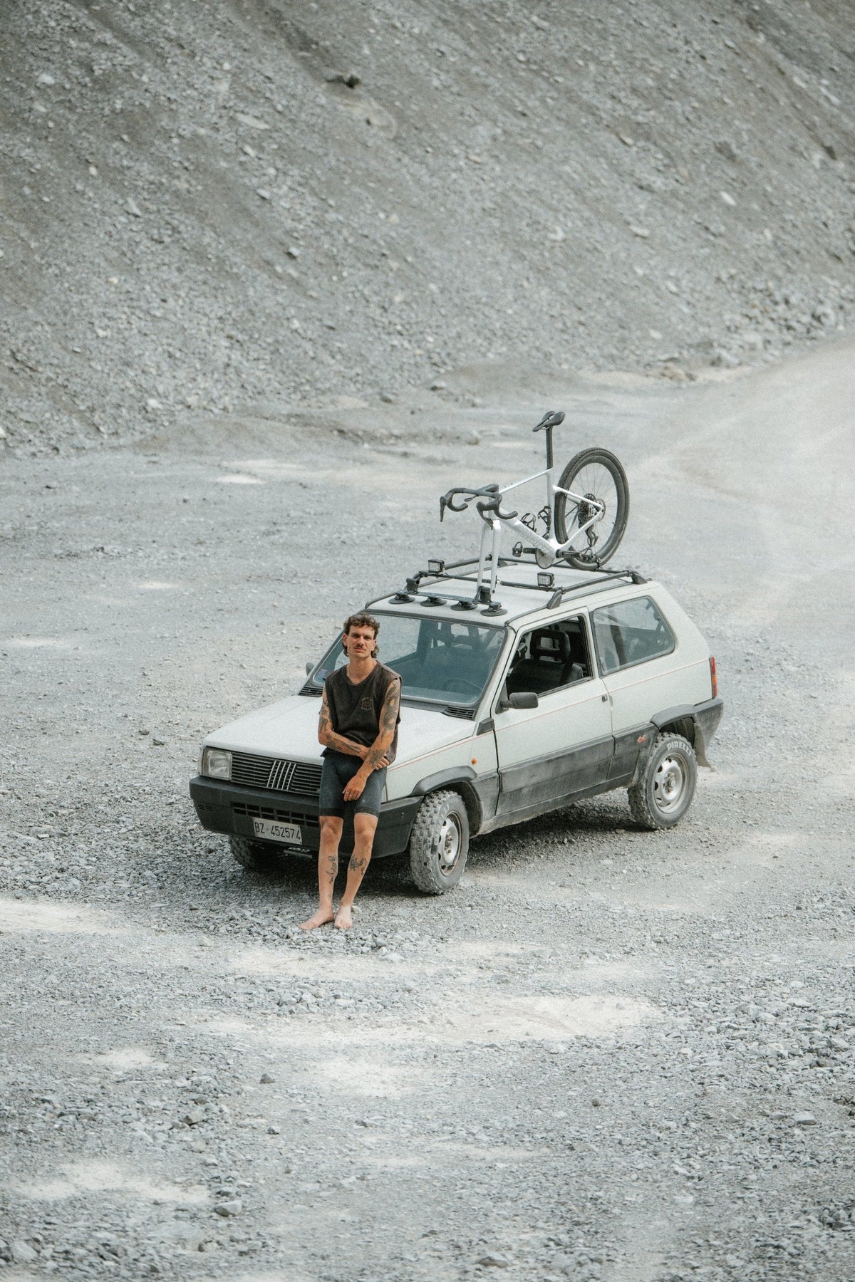 Edelsten RX on the roof of a Fiat Panda