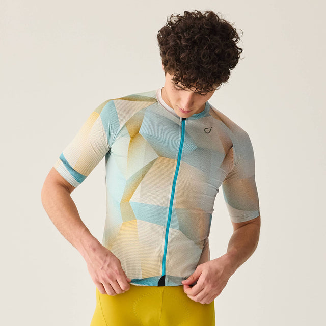 Velocio Men's ONE Artist Series Jersey in GEO-Blue