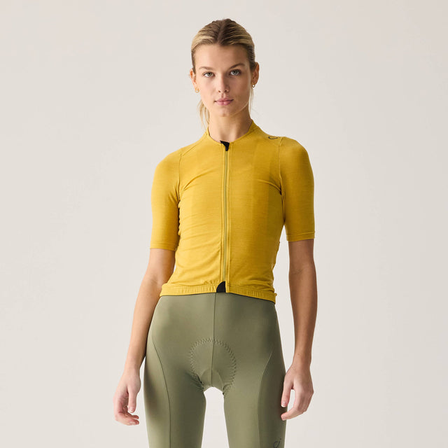 Velocio Women's LUXE Merino Jersey in Sulphur