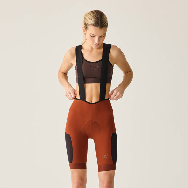 Velocio Women's Adventure Cargo Bib Short in Smoked Paprika