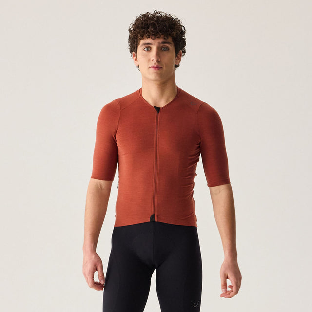 Velocio Men's LUXE Merino Jersey in Smoked Paprika