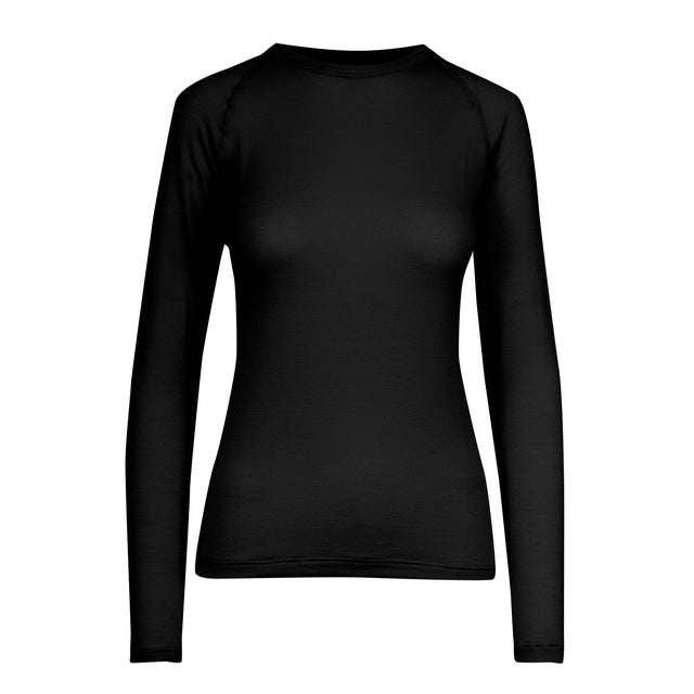 Velocio Women's Merino Mesh Long Sleeve Base Layer in Black