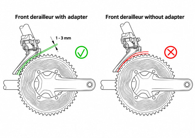 ALUGEAR Front Derailleur Adapter for Shimano with 56-40T Chainrings