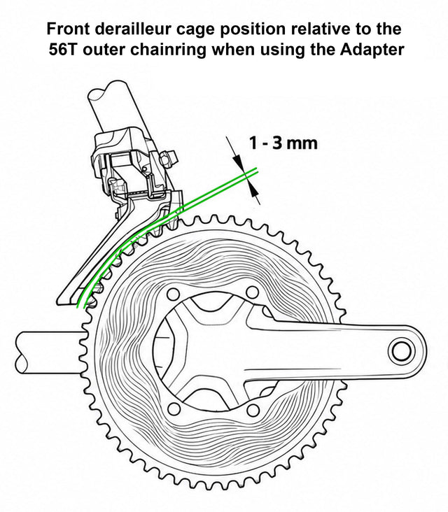 ALUGEAR Front Derailleur Adapter for Shimano with 56-40T Chainrings