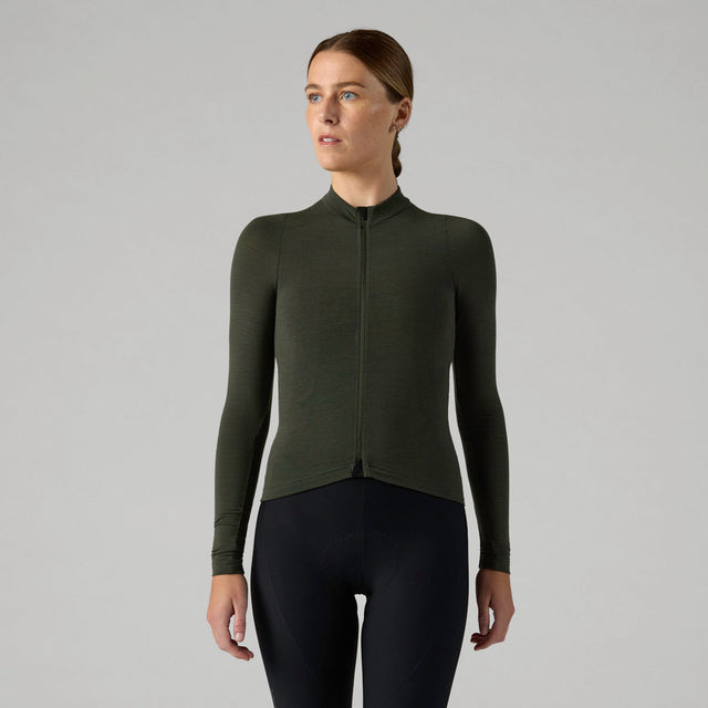 Velocio Women's LUXE Merino Long Sleeve in Deep Forest