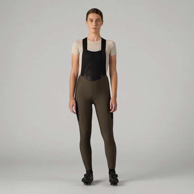 Velocio Women's LUXE Thermal Bib Tight in Black Olive
