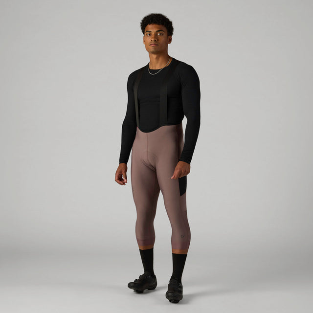 Velocio Men's LUXE Thermal 3/4 Bib Tight in Plum Truffle