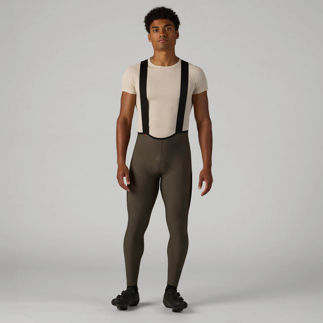 Velocio Men's LUXE Thermal Bib Tight in Black Olive