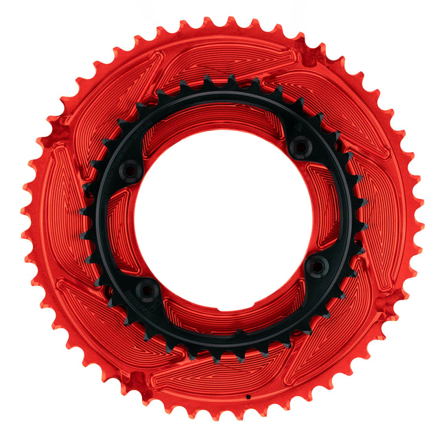 ALUGEAR 2X AERO Thread Mount Chainring Set for Shimano 12sp
