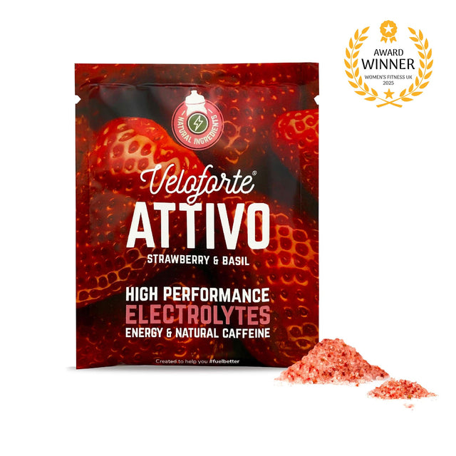 Veloforte Attivo Electrolyte Powder - Strawberry & Basil with Caffeine