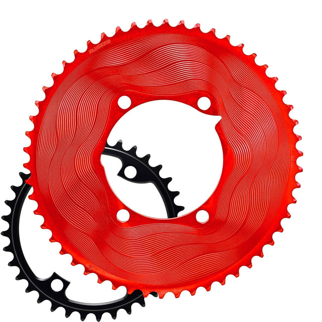 ALUGEAR 2X Round Chainring Set for Quarq DFour Power Meter
