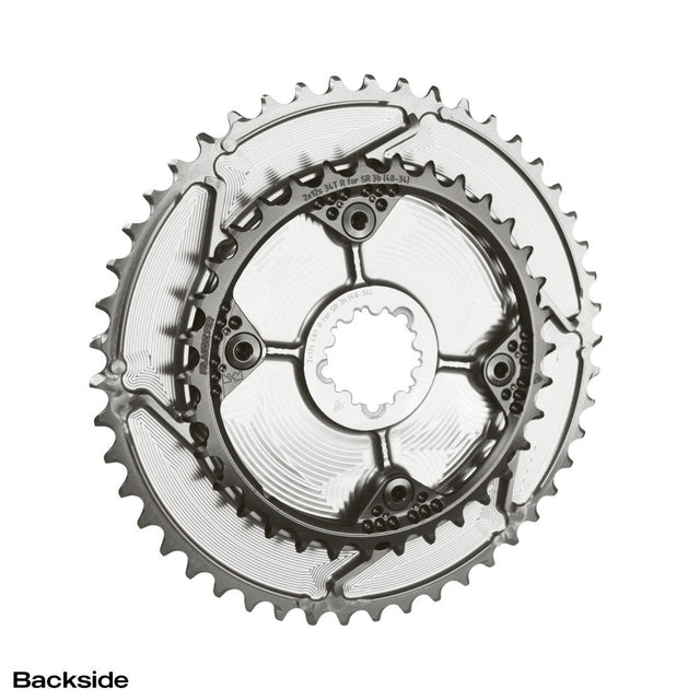 ALUGEAR 2X Round AERO Chainring Set for SRAM 3-Bolt Direct Mount (48-34T)