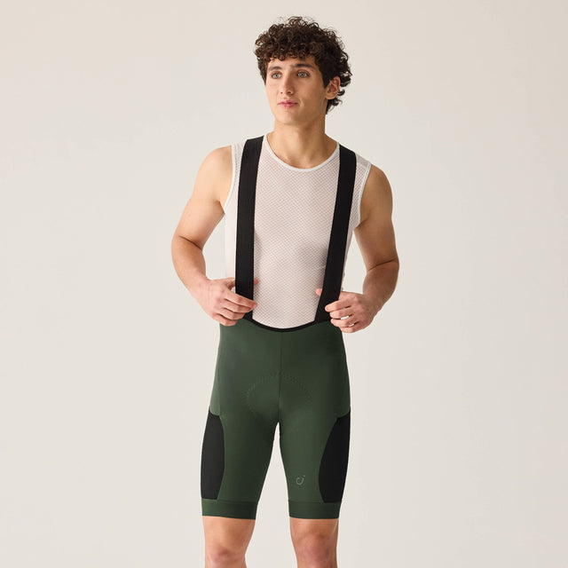 Velocio Men's Adventure Cargo Bib Short in Climbing Ivy
