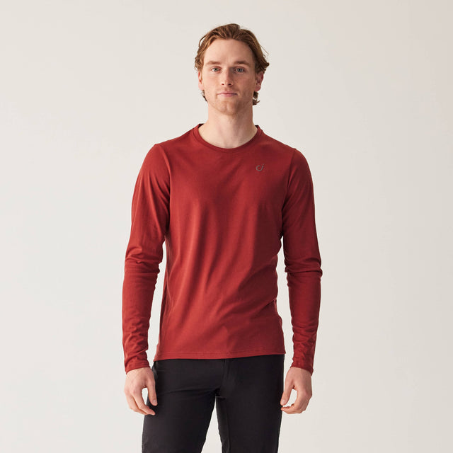 Velocio Men's Delta TRAIL Long Sleeve in Madder Brown