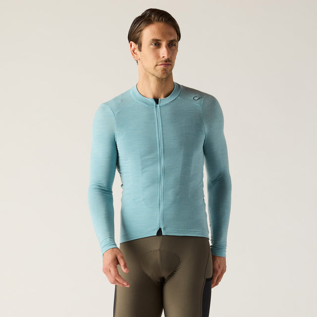 Velocio Men's LUXE Merino Long Sleeve (Past Season) in Cameo Blue