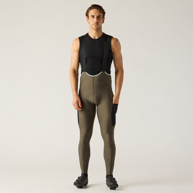 Velocio Men's LUXE Thermal Bib Tight (Past Season) in Black Olive