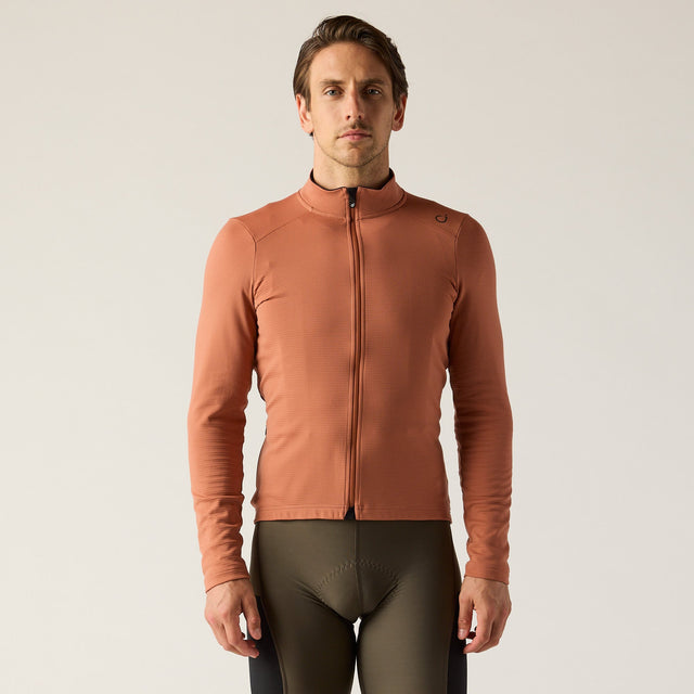Velocio Men's LUXE Thermal Long Sleeve in Copper Brown