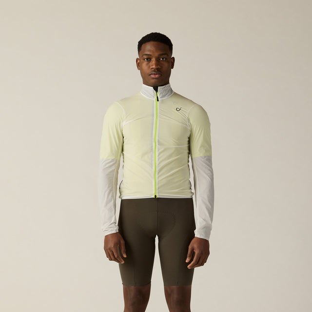 Velocio Men's LUXE Ultralight Jacket in Undyed - Chartreuse