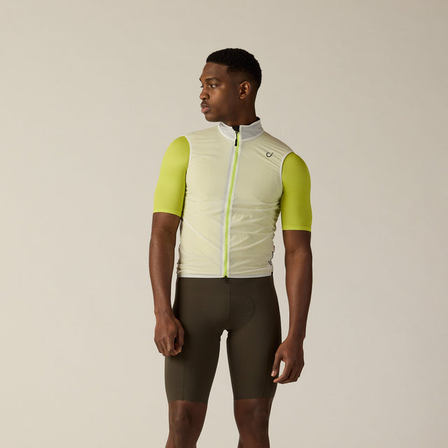 Velocio Men's LUXE Ultralight Vest in Undyed - Chartreuse