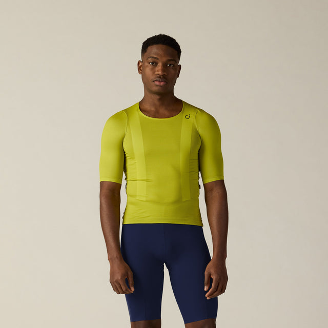 Velocio Men's LUXE Ultralight Zipperless Jersey in Bright Chartreuse