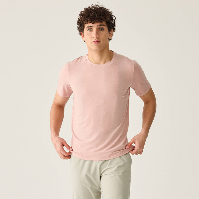 Velocio Men's Merino Ride Tee in Misty Rose