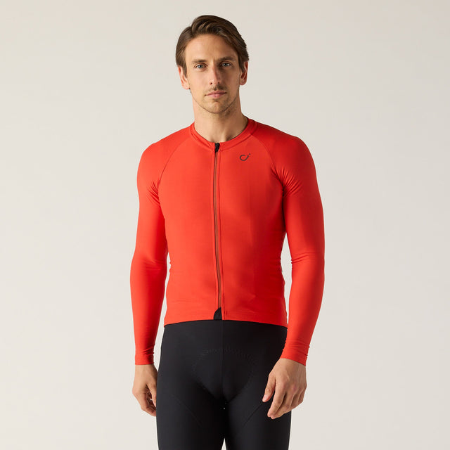 Velocio Men's ONE Long Sleeve in Aurora Red