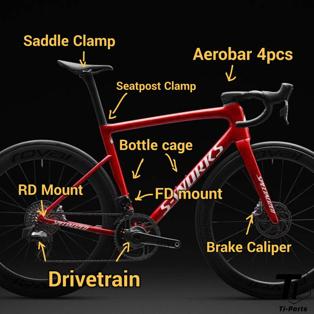 Ti-Parts Specialized Tarmac SL8 Titanium Bolt Upgrade Kit