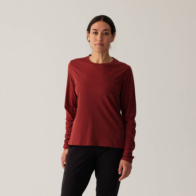 Velocio Women's Delta TRAIL Long Sleeve in Madder Brown