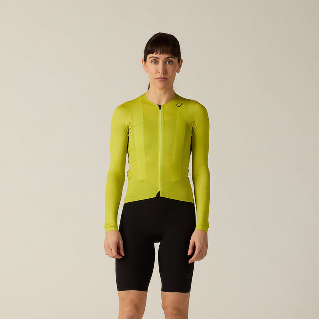 Velocio Women's LUXE Ultralight Long Sleeve in Bright Chartreuse