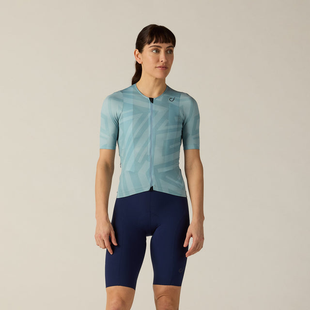 Velocio Women's LUXE Ultralight SE Jersey in Lines Tourmaline