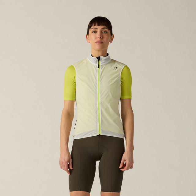 Velocio Women's LUXE Ultralight Vest in Undyed - Chartreuse