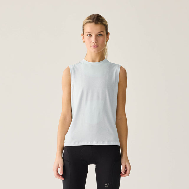 Velocio Women's Merino Ride Tank in Barely Blue