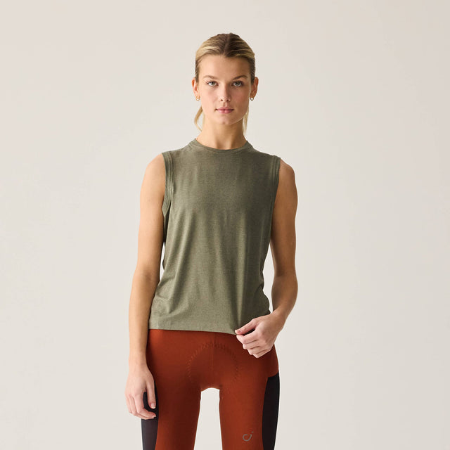Velocio Women's Merino Ride Tank in Deep Lichen