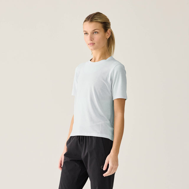 Velocio Women's Merino Ride Tee in Barely Blue