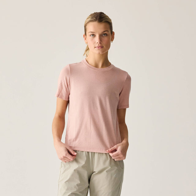 Velocio Women's Merino Ride Tee in Misty Rose