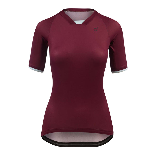 Velocio Women's Signature Zipperless Jersey in Black Cherry
