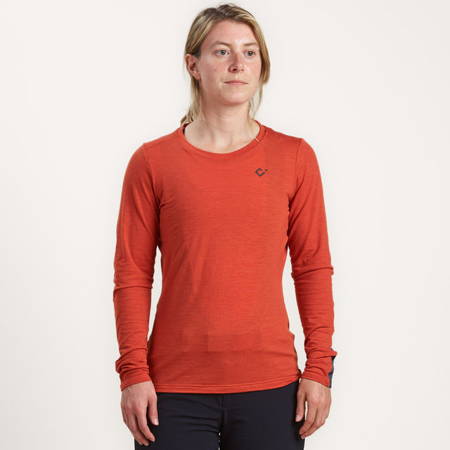 Velocio Women's Merino TRAIL Long Sleeve (Past Season) in Rust